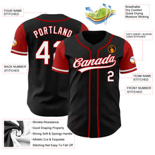 Load image into Gallery viewer, Custom Black White-Red Authentic Two Tone Baseball Jersey