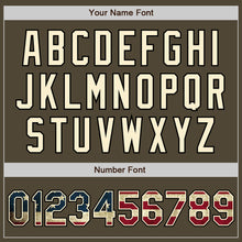 Load image into Gallery viewer, Custom Olive Vintage USA Flag Black-Cream Authentic Salute To Service Two Tone Baseball Jersey