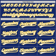 Load image into Gallery viewer, Custom Royal White-Gold Authentic Two Tone Baseball Jersey