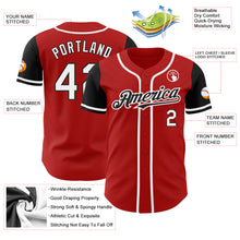 Load image into Gallery viewer, Custom Red White-Black Authentic Two Tone Baseball Jersey