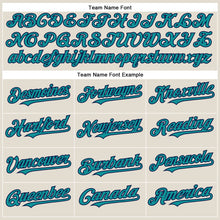 Load image into Gallery viewer, Custom Cream Teal Navy-Red Authentic Two Tone Baseball Jersey