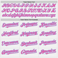 Load image into Gallery viewer, Custom White Light Blue-Pink Authentic Two Tone Baseball Jersey