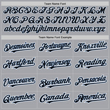 Load image into Gallery viewer, Custom Gray Black-Light Blue Authentic Two Tone Baseball Jersey
