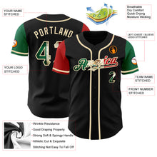 Load image into Gallery viewer, Custom Black Vintage Mexican Flag Kelly Green Red-City Cream Authentic Two Tone Baseball Jersey