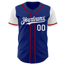 Load image into Gallery viewer, Custom Royal White-Red Authentic Two Tone Baseball Jersey