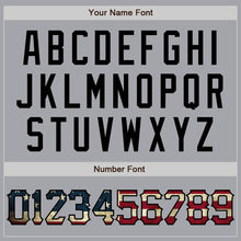 Load image into Gallery viewer, Custom Gray Vintage USA Flag Royal-Black Authentic Two Tone Baseball Jersey