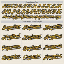 Load image into Gallery viewer, Custom Cream Old Gold-Black Authentic Two Tone Baseball Jersey