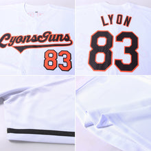Load image into Gallery viewer, Custom White Black-Orange Authentic Baseball Jersey
