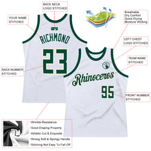 Load image into Gallery viewer, Custom White Hunter Green-Cream Authentic Throwback Basketball Jersey