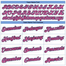 Load image into Gallery viewer, Custom White Light Blue-Pink Authentic Throwback Basketball Jersey