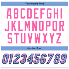 Load image into Gallery viewer, Custom White Light Blue-Pink Authentic Throwback Basketball Jersey