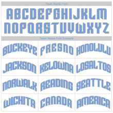 Load image into Gallery viewer, Custom White Light Gray-Light Blue Authentic Throwback Basketball Jersey