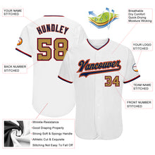 Load image into Gallery viewer, Custom White Old Gold-Navy Authentic Baseball Jersey