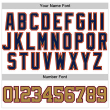 Load image into Gallery viewer, Custom White Old Gold-Navy Authentic Baseball Jersey