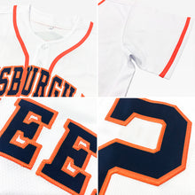 Load image into Gallery viewer, Custom White Orange-Gray Authentic Baseball Jersey