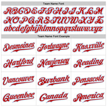 Load image into Gallery viewer, Custom White Red-Light Blue Authentic Baseball Jersey
