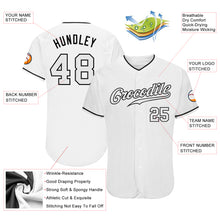Load image into Gallery viewer, Custom White White-Black Authentic Baseball Jersey