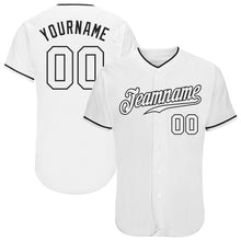 Load image into Gallery viewer, Custom White White-Black Authentic Baseball Jersey