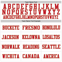 Load image into Gallery viewer, Custom White Navy-Red Mesh Authentic Throwback Football Jersey