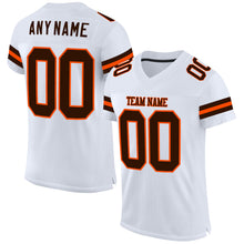 Load image into Gallery viewer, Custom White Brown-Orange Mesh Authentic Football Jersey