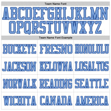 Load image into Gallery viewer, Custom White Light Blue-Royal Mesh Authentic Football Jersey