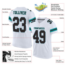 Load image into Gallery viewer, Custom White Black-Aqua Mesh Authentic Football Jersey