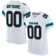 Load image into Gallery viewer, Custom White Black-Aqua Mesh Authentic Football Jersey