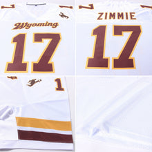 Load image into Gallery viewer, Custom White Brown-Gold Mesh Authentic Football Jersey