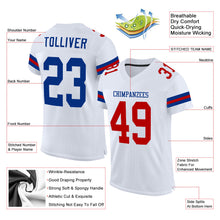 Load image into Gallery viewer, Custom White Royal-Red Mesh Authentic Football Jersey