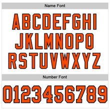 Load image into Gallery viewer, Custom White Orange-Black Mesh Authentic Football Jersey