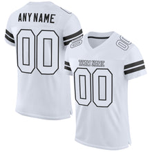 Load image into Gallery viewer, Custom White White-Black Mesh Authentic Football Jersey