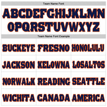 Load image into Gallery viewer, Custom White Navy-Orange Mesh Authentic Football Jersey