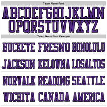 Load image into Gallery viewer, Custom White Purple-Old Gold Mesh Authentic Football Jersey