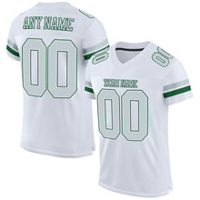Load image into Gallery viewer, Custom White Silver-Green Mesh Authentic Football Jersey