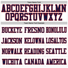 Load image into Gallery viewer, Custom White Navy-Red Mesh Authentic Football Jersey