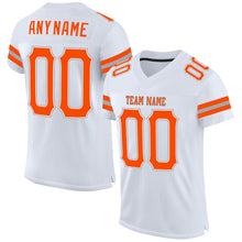 Load image into Gallery viewer, Custom White Orange-Gray Mesh Authentic Football Jersey