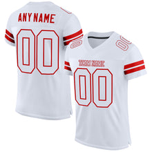 Load image into Gallery viewer, Custom White White-Red Mesh Authentic Football Jersey