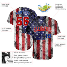 Load image into Gallery viewer, Custom White Red-Royal 3D American Flag Fashion Authentic Baseball Jersey
