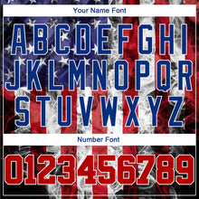 Load image into Gallery viewer, Custom White Red-Royal 3D American Flag Fashion Authentic Baseball Jersey