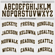 Load image into Gallery viewer, Custom White Black-Old Gold Authentic Baseball Jersey