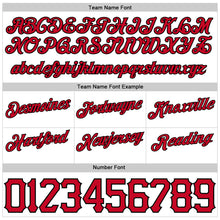 Load image into Gallery viewer, Custom White Black Pinstripe Red-Black Authentic Basketball Shorts