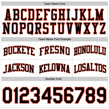 Load image into Gallery viewer, Custom White Black Pinstripe Black-Orange Authentic Basketball Shorts