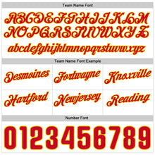 Load image into Gallery viewer, Custom White Red Pinstripe Red-Gold Authentic Basketball Shorts