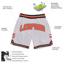 Load image into Gallery viewer, Custom White Orange Pinstripe Orange-Black Authentic Basketball Shorts