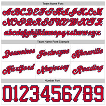 Load image into Gallery viewer, Custom White Navy Pinstripe Red-Navy Authentic Basketball Shorts