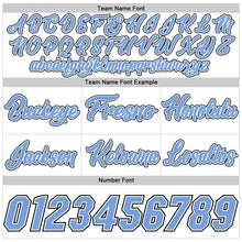 Load image into Gallery viewer, Custom White Light Blue Pinstripe Light Blue-Black Authentic Basketball Shorts