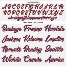 Load image into Gallery viewer, Custom White Purple-Gold Authentic Baseball Jersey