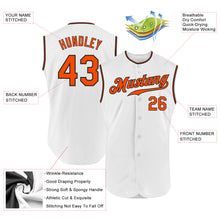 Load image into Gallery viewer, Custom White Orange-Black Authentic Sleeveless Baseball Jersey