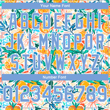 Load image into Gallery viewer, Custom White Light Blue-White 3D Pattern Design Oranges Authentic Basketball Jersey