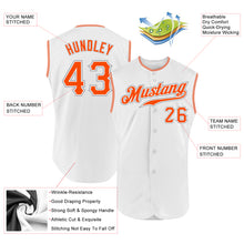 Load image into Gallery viewer, Custom White Orange-Gray Authentic Sleeveless Baseball Jersey